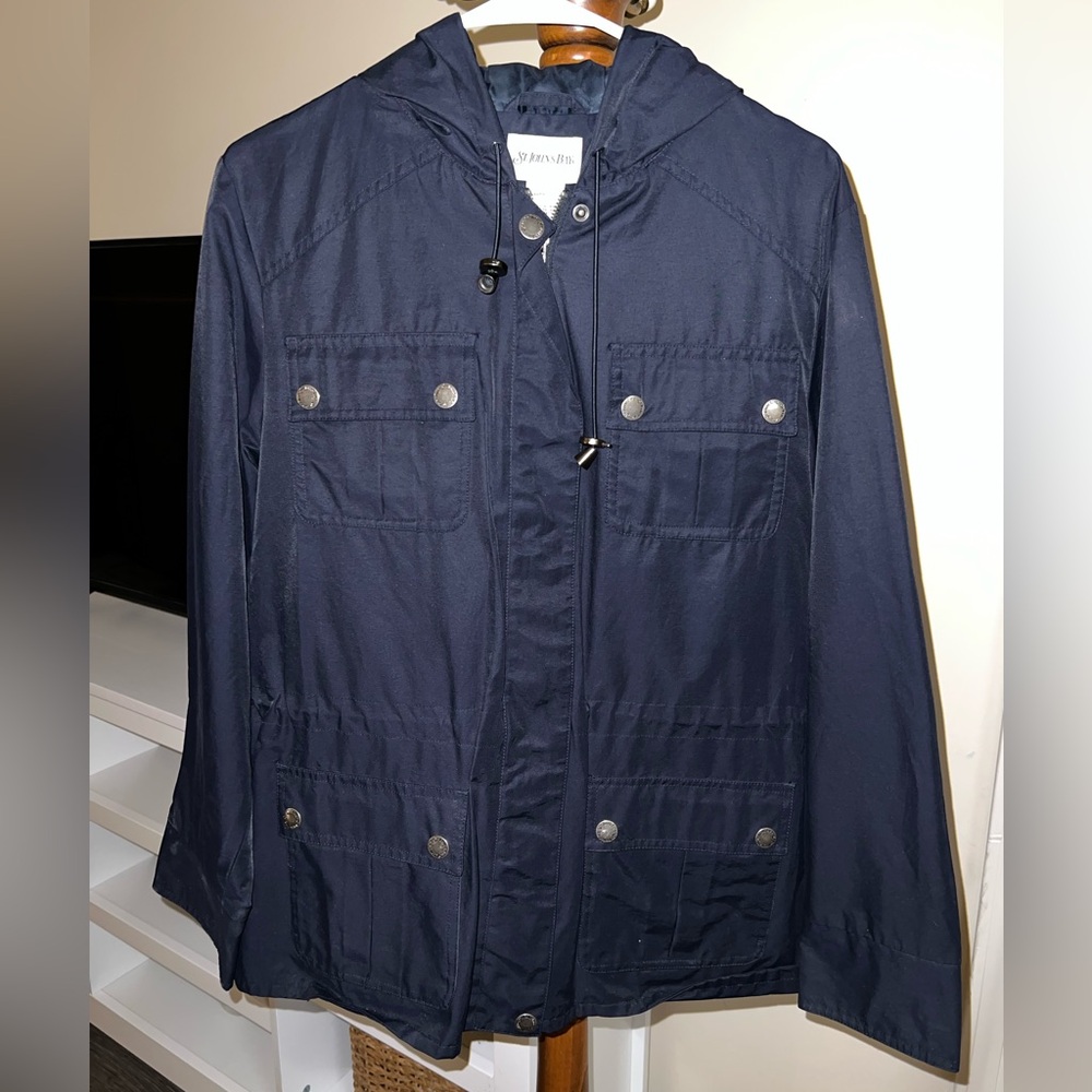 St. John's Bay Navy Hooded Raincoat
